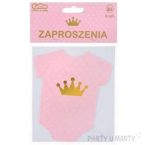 zaproszenia z koperta little girl godan 16 x 8 cm 6 szt