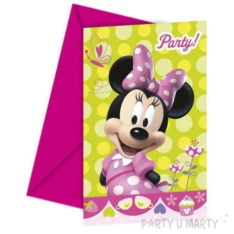 zaproszenia z koperta minnie mouse 6 szt