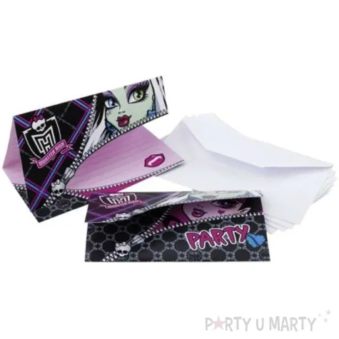 zaproszenia z koperta monster high amscan 6 szt