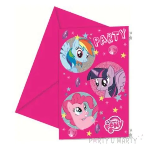 zaproszenia z koperta my little pony 6 szt