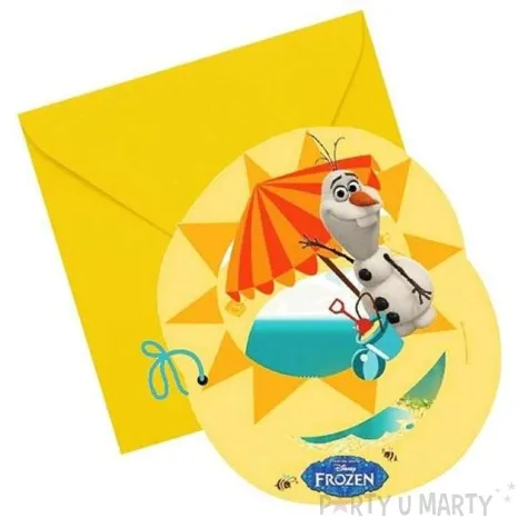 zaproszenia z koperta olaf summer 6 szt