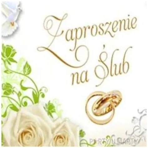 zaproszenia z koperta slub dwa golabki dekoracje polska 10 szt