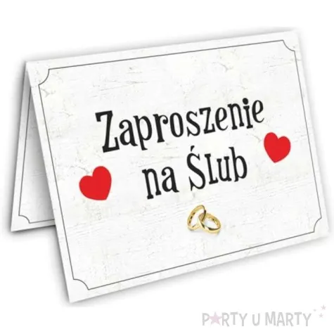 zaproszenia z koperta slub dwa serca dekoracje polska 10 szt