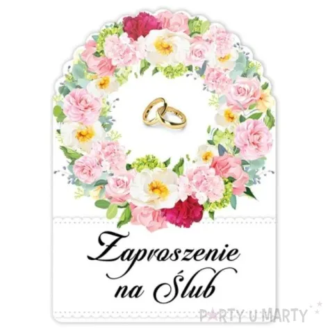zaproszenia z koperta slub kolorowe kwiaty dekoracje polska 10 szt