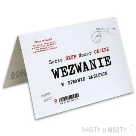 zaproszenia z koperta slub wezwanie 10 szt