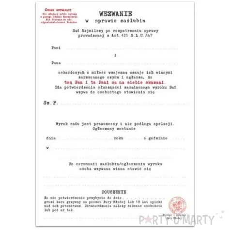 zaproszenia z koperta slub wezwanie 10 szt