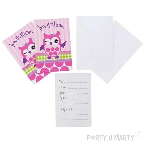 zaproszenia z koperta sowka godan 6 szt