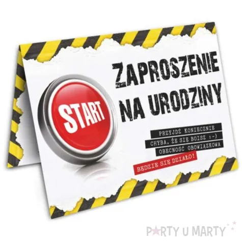 zaproszenia z koperta urodziny 10 szt