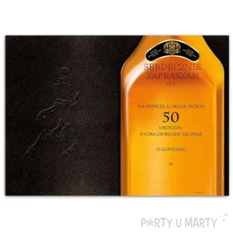 zaproszenia z koperta urodziny 50 johnnie 1 szt