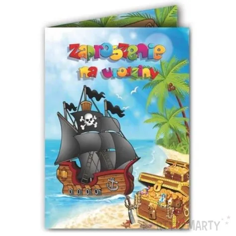 zaproszenia z koperta urodziny pirackie dekoracjepolska 14 8 x 10 5 cm 10 szt