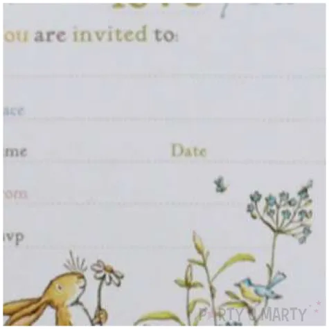 zaproszenia z kopertami guess how much i love you godan 10 szt