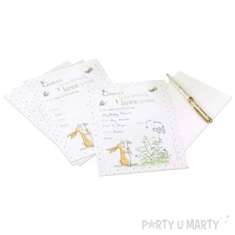 zaproszenia z kopertami guess how much i love you godan 10 szt