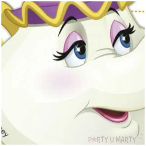 zaproszenia z kopertami piekna i bestia mrs potts procos 6 szt