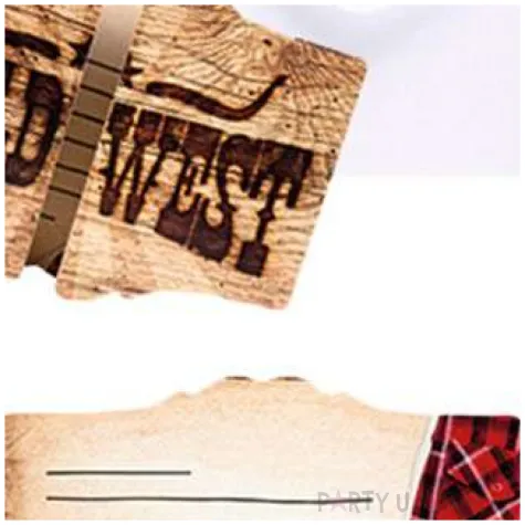 zaproszenia z kopertami western dziki zachod boland 6 szt