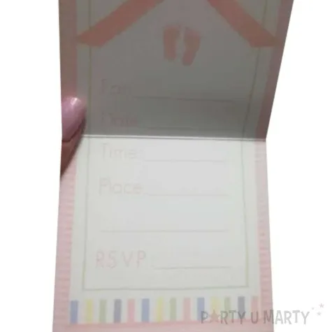 zaproszenia z kopertami youre invited stopki rozowy jasny amscan 8 szt