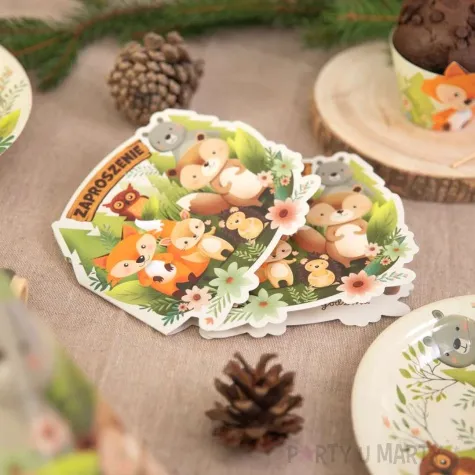 zaproszenia zwierzeta lesni przyjaciele partypal 13 5x12 5 cm 6 szt