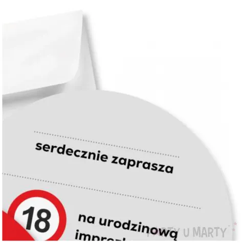 zaproszenie 18 urodziny traffic 15x15 cm 1 szt