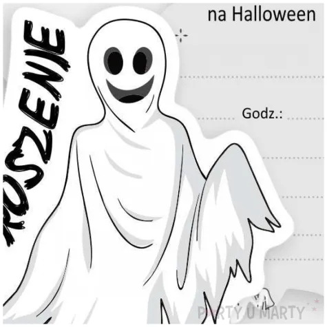 zaproszenie happy halloween duch 10 2x11 5 cm 1 szt
