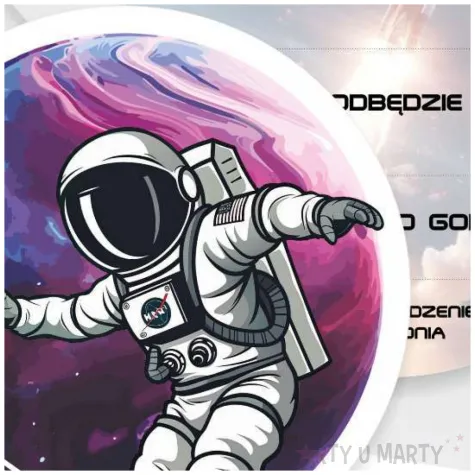 zaproszenie kosmos astronauta 10 5x12 8 cm 1 szt