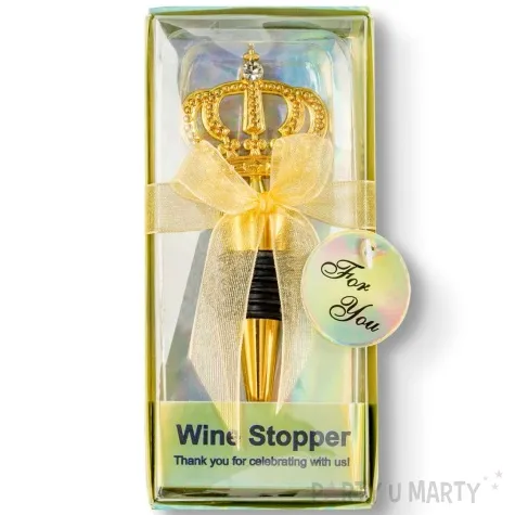 zatyczka do wina korona krolewska zloty gadgetmaster