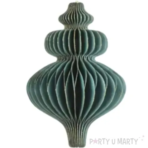 zawieszka choinkowa honeycomb sopelek zielony butelkowy 10x15 cm partydeco