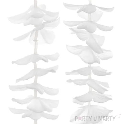 zawieszka dekoracyjna biale kwiaty partydeco 180 cm
