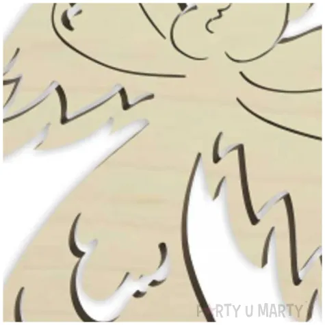 zawieszka drewniana aniolek prosto z nieba 10 cm