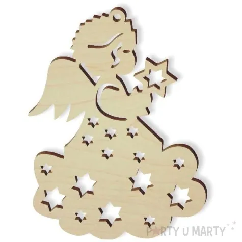 zawieszka drewniana aniolek stars 62 x 82 mm 10 szt