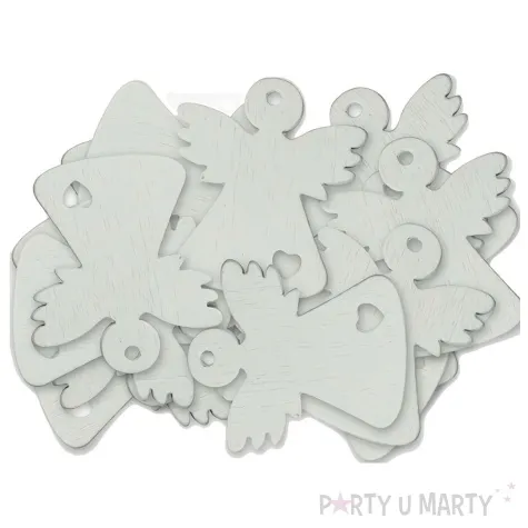 zawieszka drewniana aniolki z sercem titanum 25x29 mm 15 szt