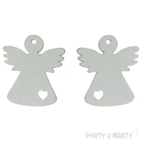 zawieszka drewniana aniolki z sercem titanum 25x29 mm 15 szt