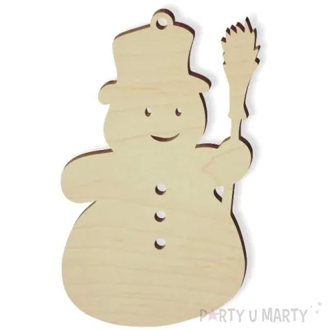 zawieszka drewniana balwan smieszek 51 x 82 mm