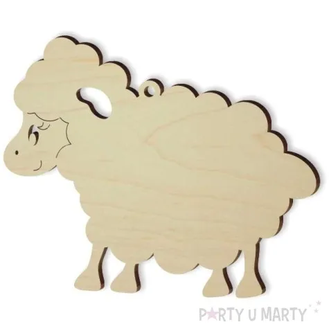 zawieszka drewniana baranek kudlaty 85x70 mm 10 szt