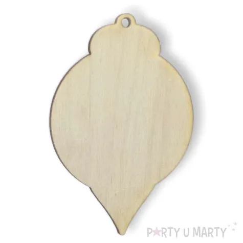 zawieszka drewniana bombka 80 x 54 mm