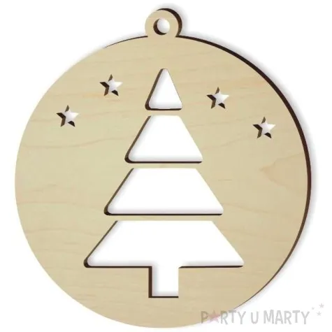 zawieszka drewniana bombka choinka 70 x 70 mm