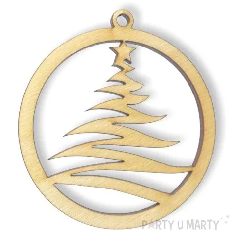 zawieszka drewniana bombka choinka 70 x 71 mm 10 szt