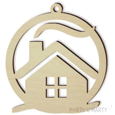 zawieszka drewniana bombka domek 70 x 76 mm 10 szt