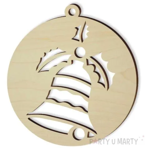 zawieszka drewniana bombka dzwonek jemiola 70 x 70 mm