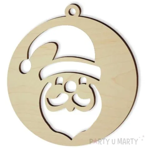 zawieszka drewniana bombka gwiazdor glowa 70 x 70 mm 10 szt