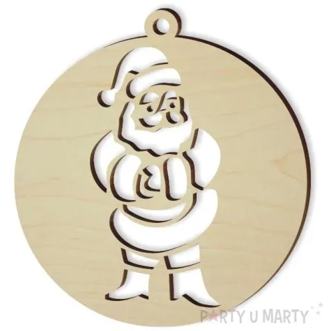 zawieszka drewniana bombka gwiazdor postac 70 x 70 mm 10 szt