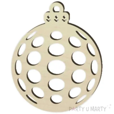 zawieszka drewniana bombka kolka 77 x 95 mm