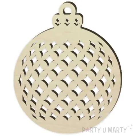 zawieszka drewniana bombka koniczyna drobna 77 x 95 mm