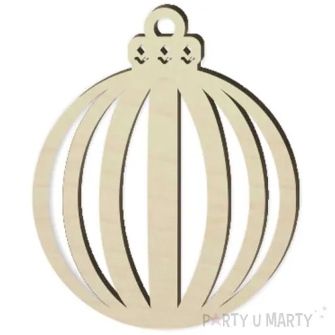 zawieszka drewniana bombka paski pionowe 77 x 95 mm