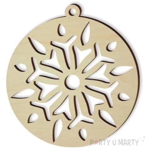 zawieszka drewniana bombka platek 70 x 70 mm