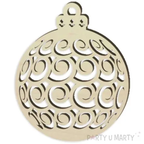 zawieszka drewniana bombka zawijaski 77 x 95 mm