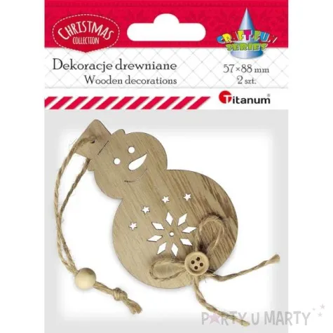 zawieszka drewniana boze narodzenie balwanek titanum 6 szt
