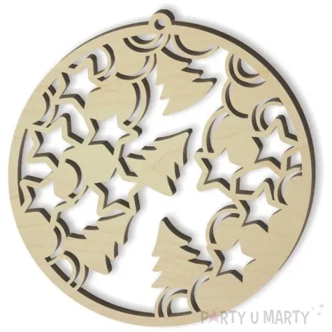 zawieszka drewniana choineczki 80 x 83 mm