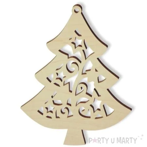 zawieszka drewniana choinka alive 67 x 85 mm 10 szt