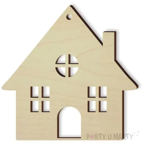 zawieszka drewniana domek 71 x 70 mm 10 szt