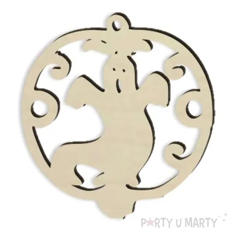 zawieszka drewniana duch 80 x 90 mm