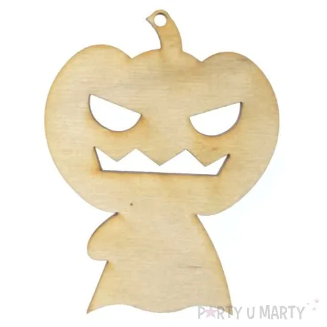 zawieszka drewniana dynio duch 62 x 81 mm